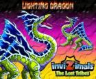 Lightning Dragon. Invizimals The Lost Tribes. Bu ejderha invizimal hakim gücü gök gürültüsü ve şimşek